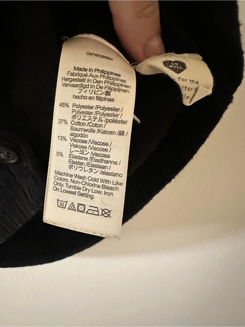 Madewell Black Ribbed Button-Front Tank - Picture 4 of 5